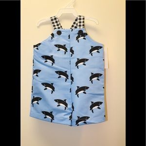 CHEZ AMI BY PATSY AIKEN BLUE SHARK ONESIE